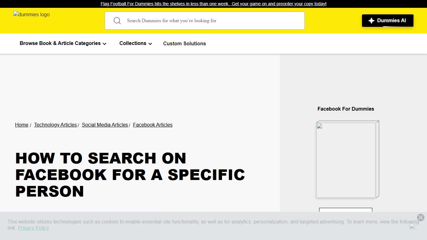 How to Search on Facebook for a Specific Person | dummies